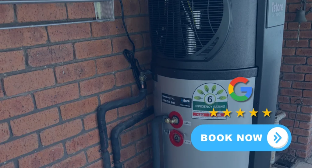 rheem hot water system in a backyard in melbourne
