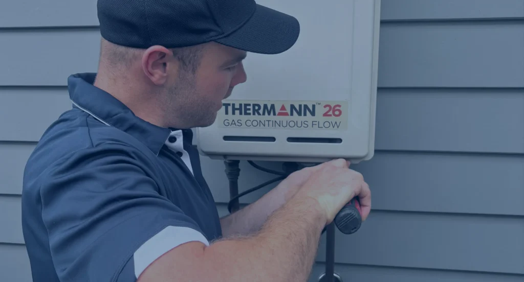 moz plumbing working on a continuous flow gas system